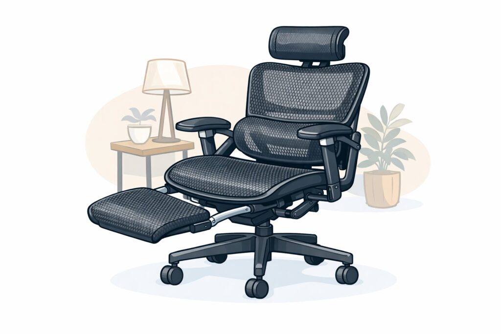 高機能デスクチェアのイラスト