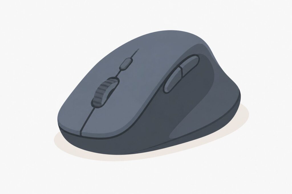 傾斜型エルゴノミクスマウスのイラスト